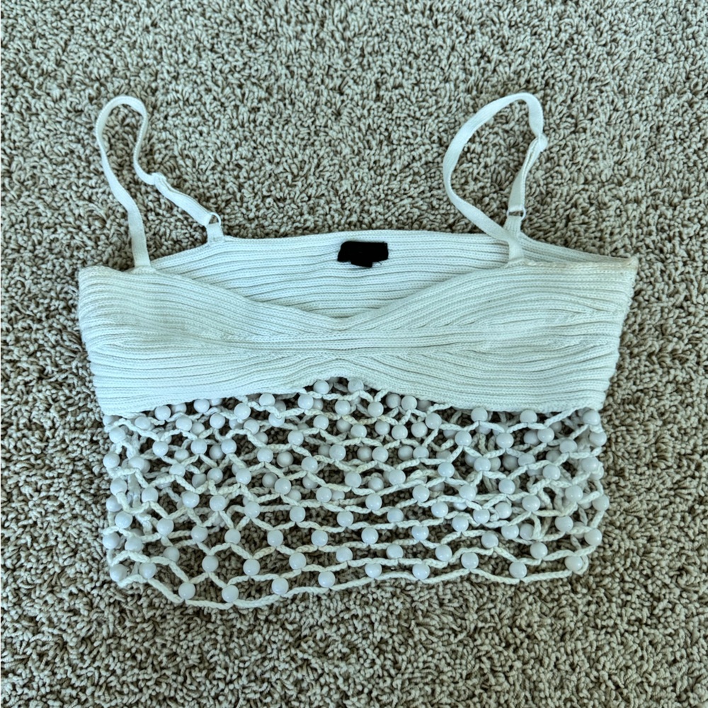 Knitted beaded summer fun cami